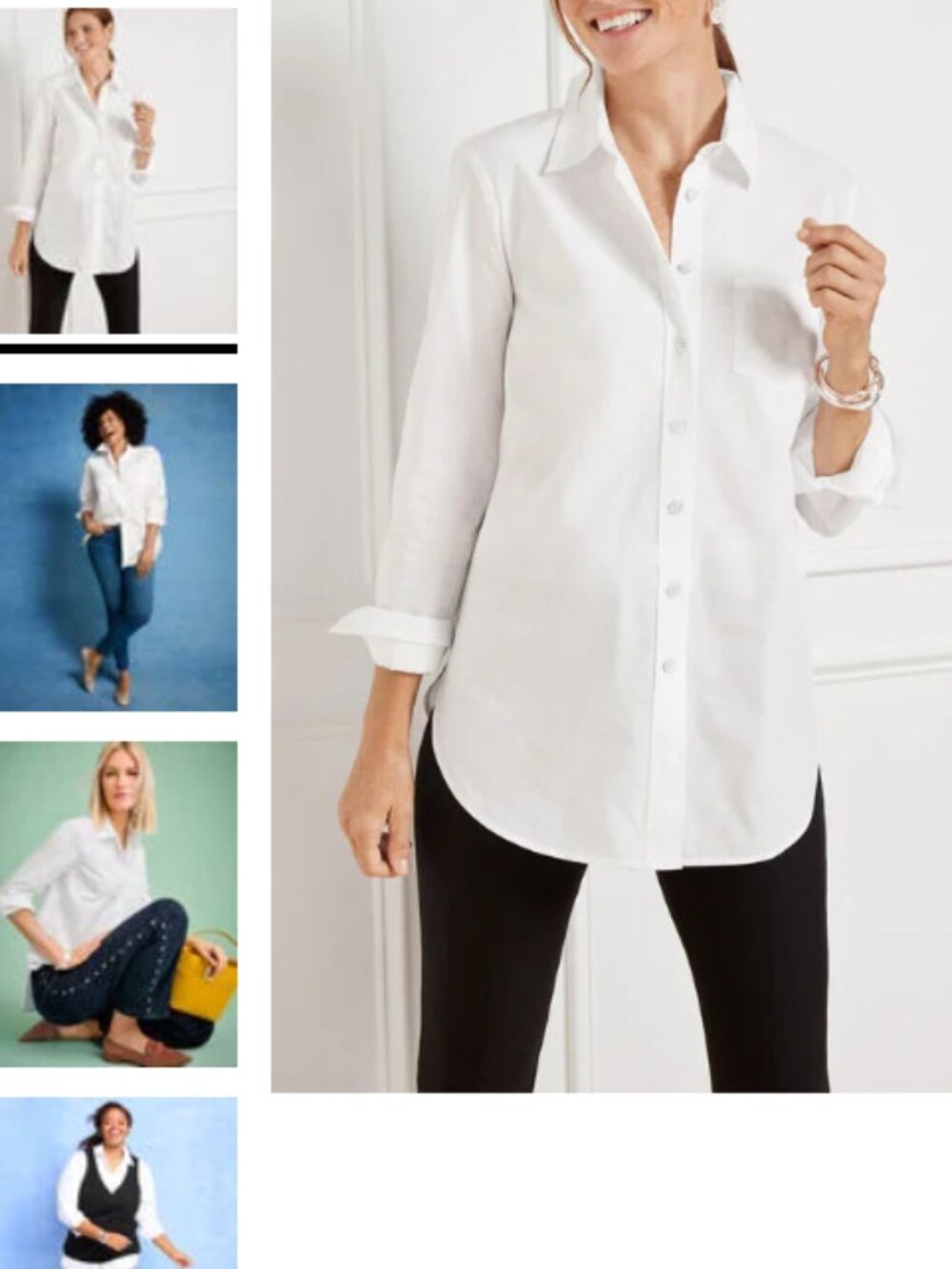 Talbots White Cotton Boyfriend Shirt NWT Sz XL